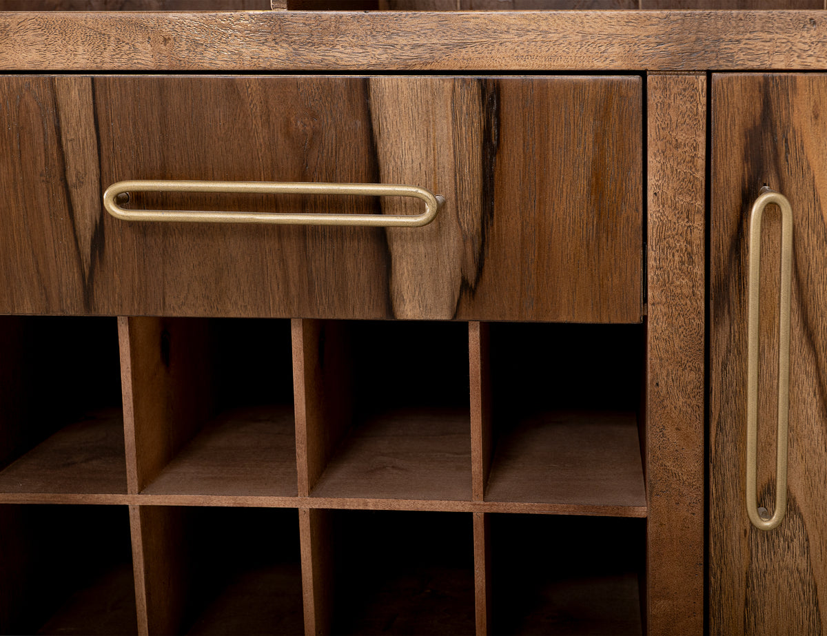 Balam Bar, Brown, 1 Drawer & 2 Door
