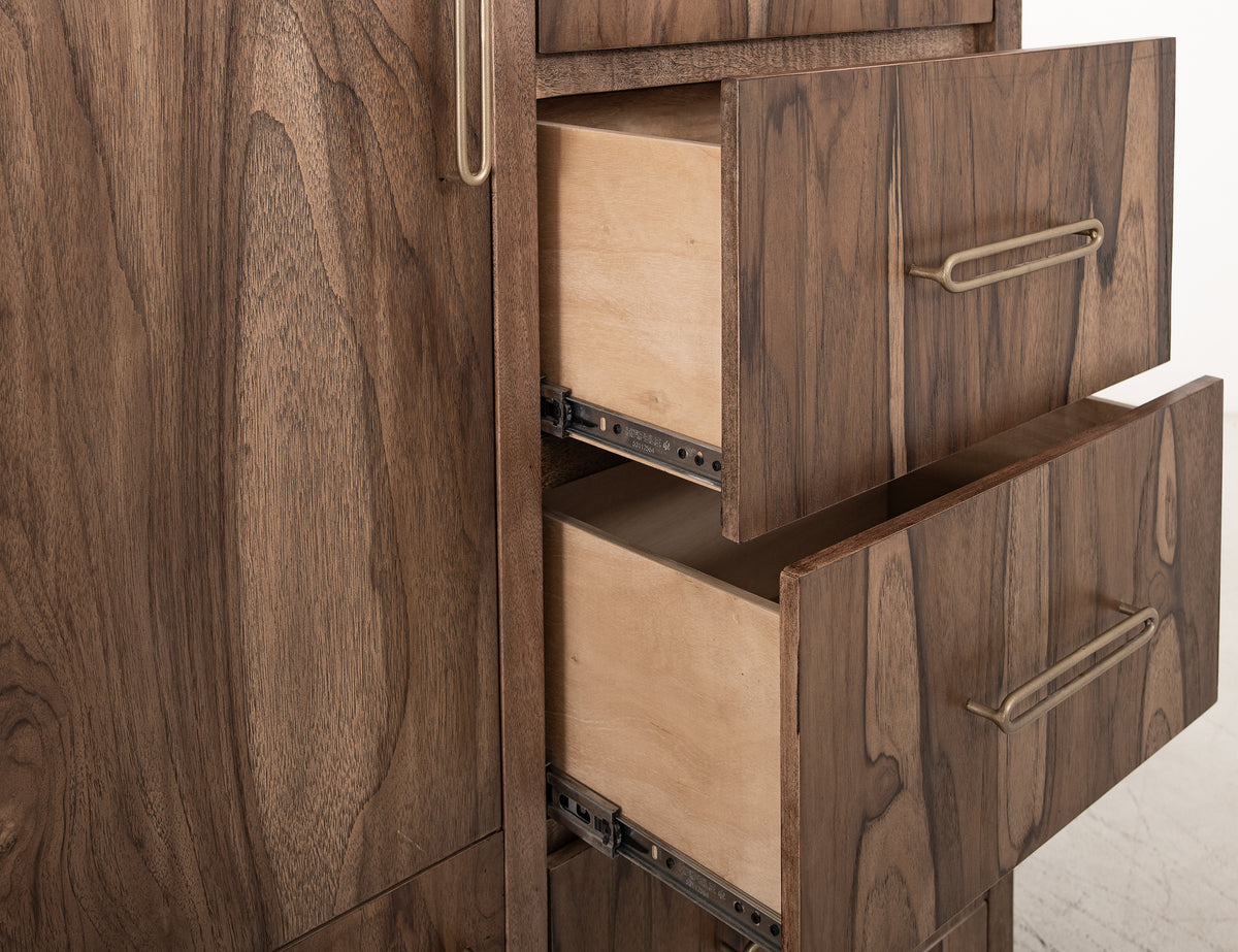 Balam Gentleman Chest, Brown, 5 Drawer & 2 Door Gentleman's Chest