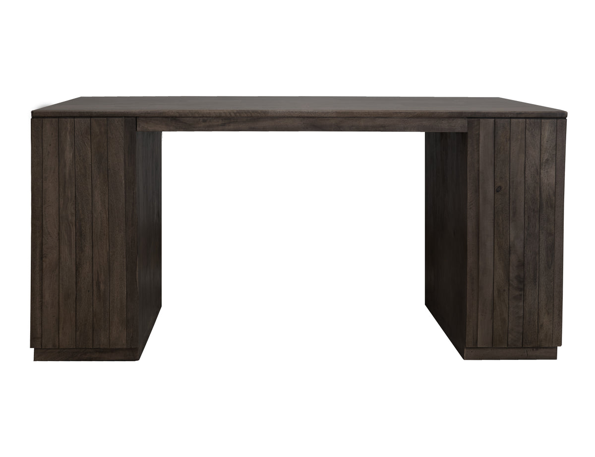 Dark Mezquite Kitchen Island, Black, 2 Drawer 4 Door