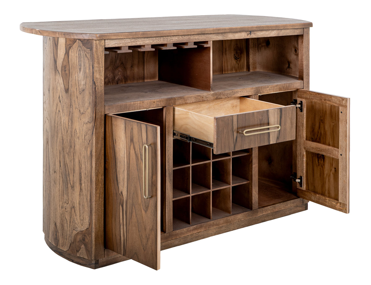 Balam Bar, Brown, 1 Drawer & 2 Door
