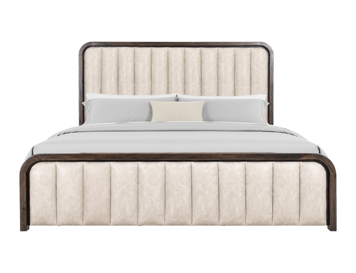 Dark Mezquite Headboard, Black, 5/0 Platform - Mango/Okume & Fabric