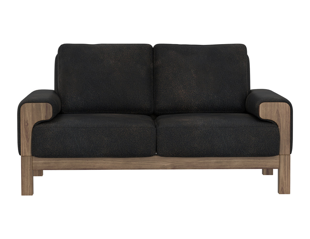 Sedona Loveseat, Black, Wooden Frame & Base