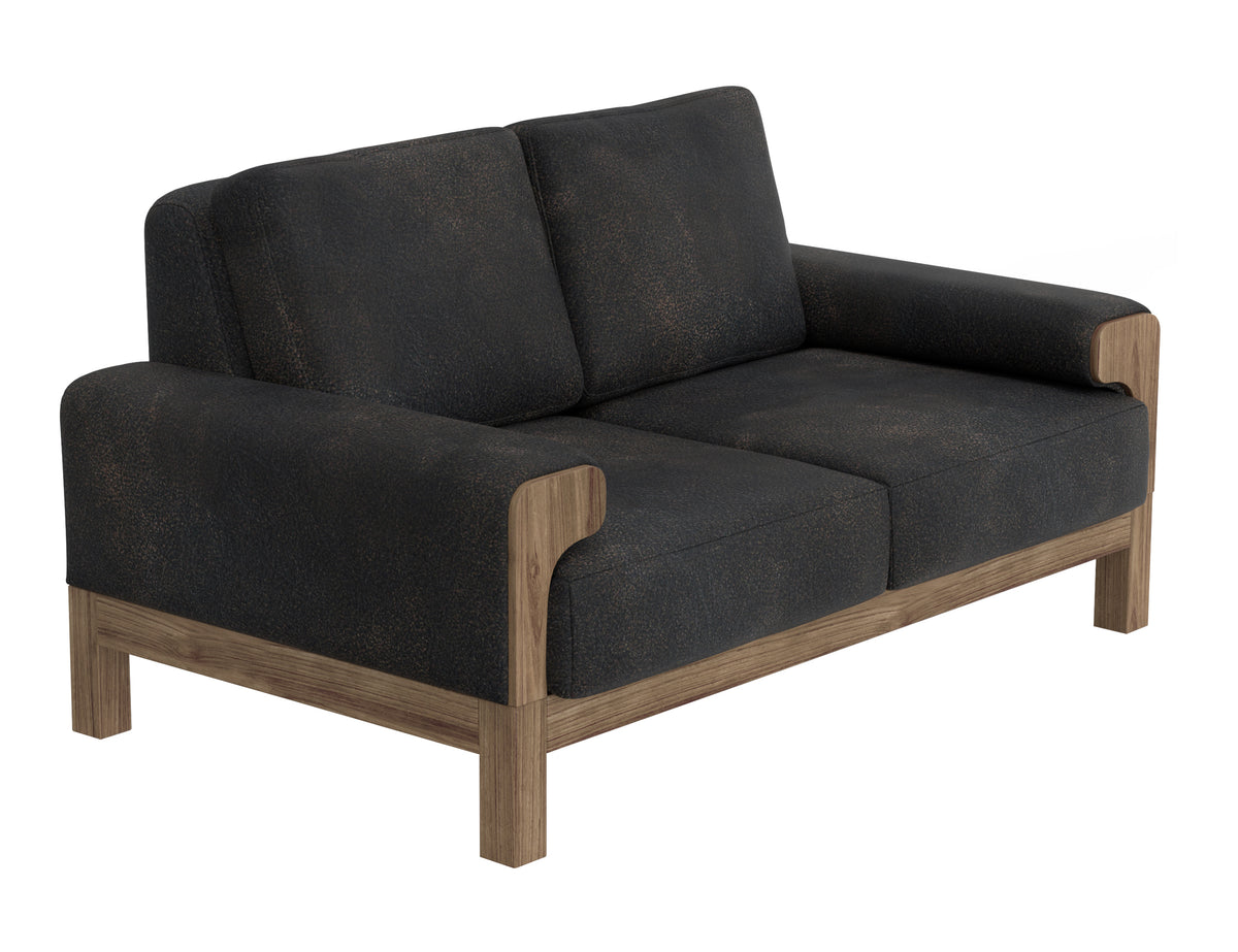 Sedona Loveseat, Black, Wooden Frame & Base