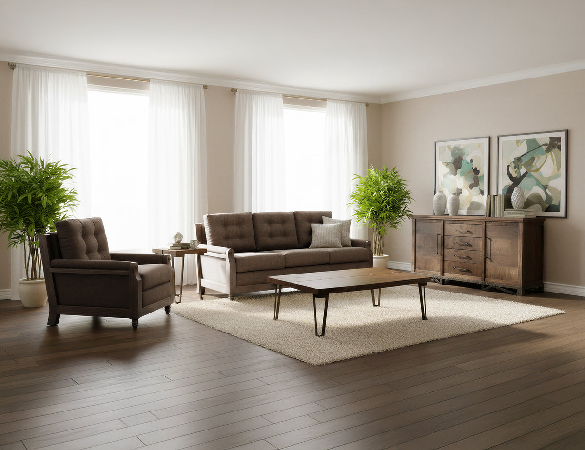 Xel-Ha II Loveseat, Brown, Wooden Frame, Upholstered