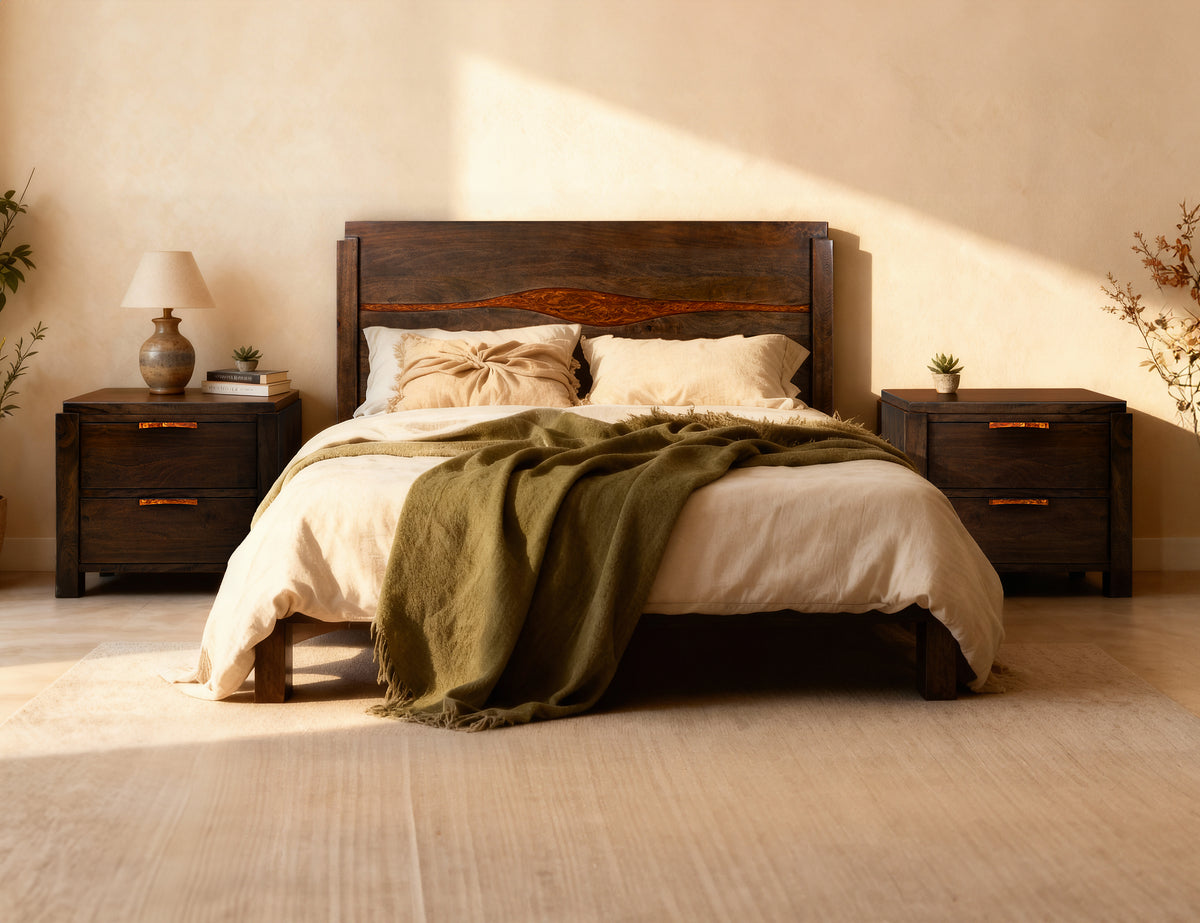 Raramuri Headboard, Black, 5/0 Queen