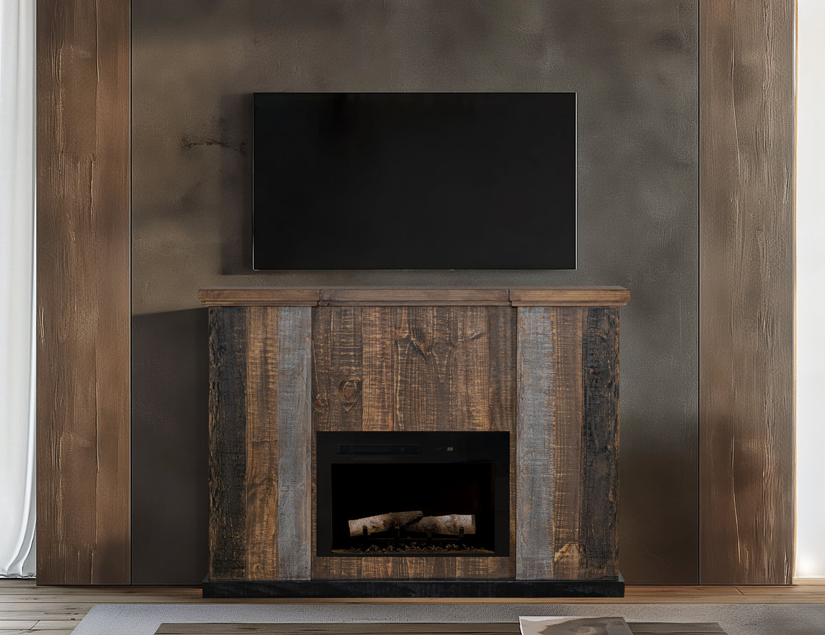 Loft Brown Console, Multicolor, Fireplace