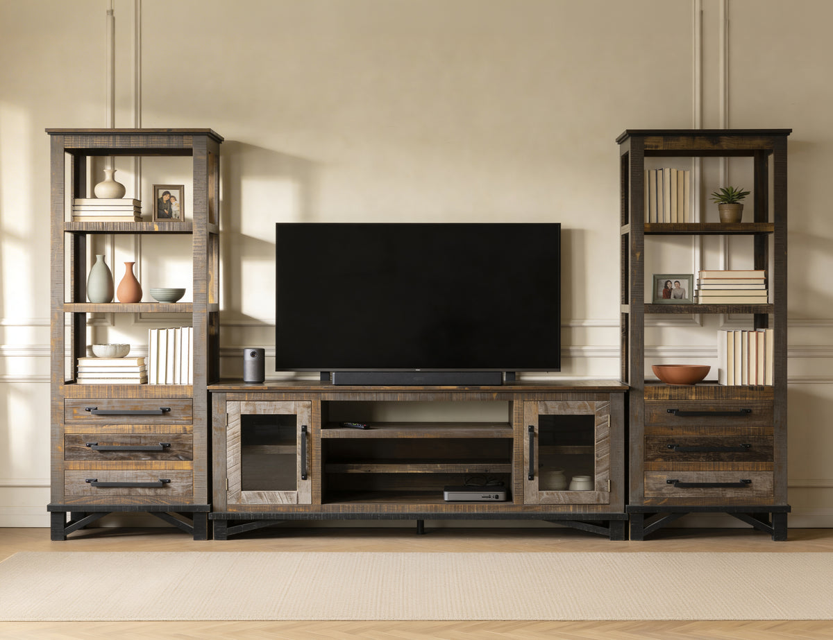 Loft Brown Pier, Multicolor, 3 Drawer Pier / Bookcase