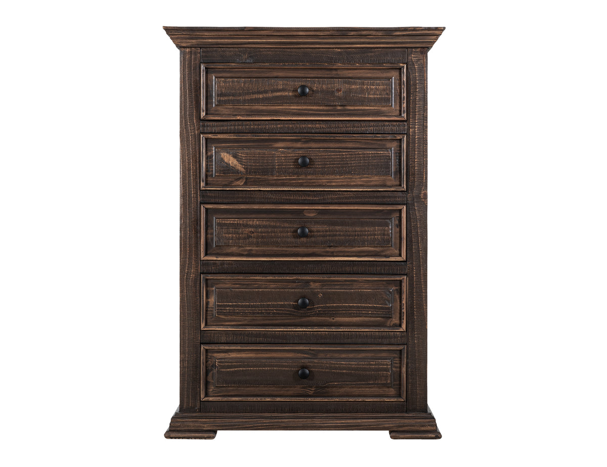 Terra Chest, Brown/Black/Red, 5 Drawer