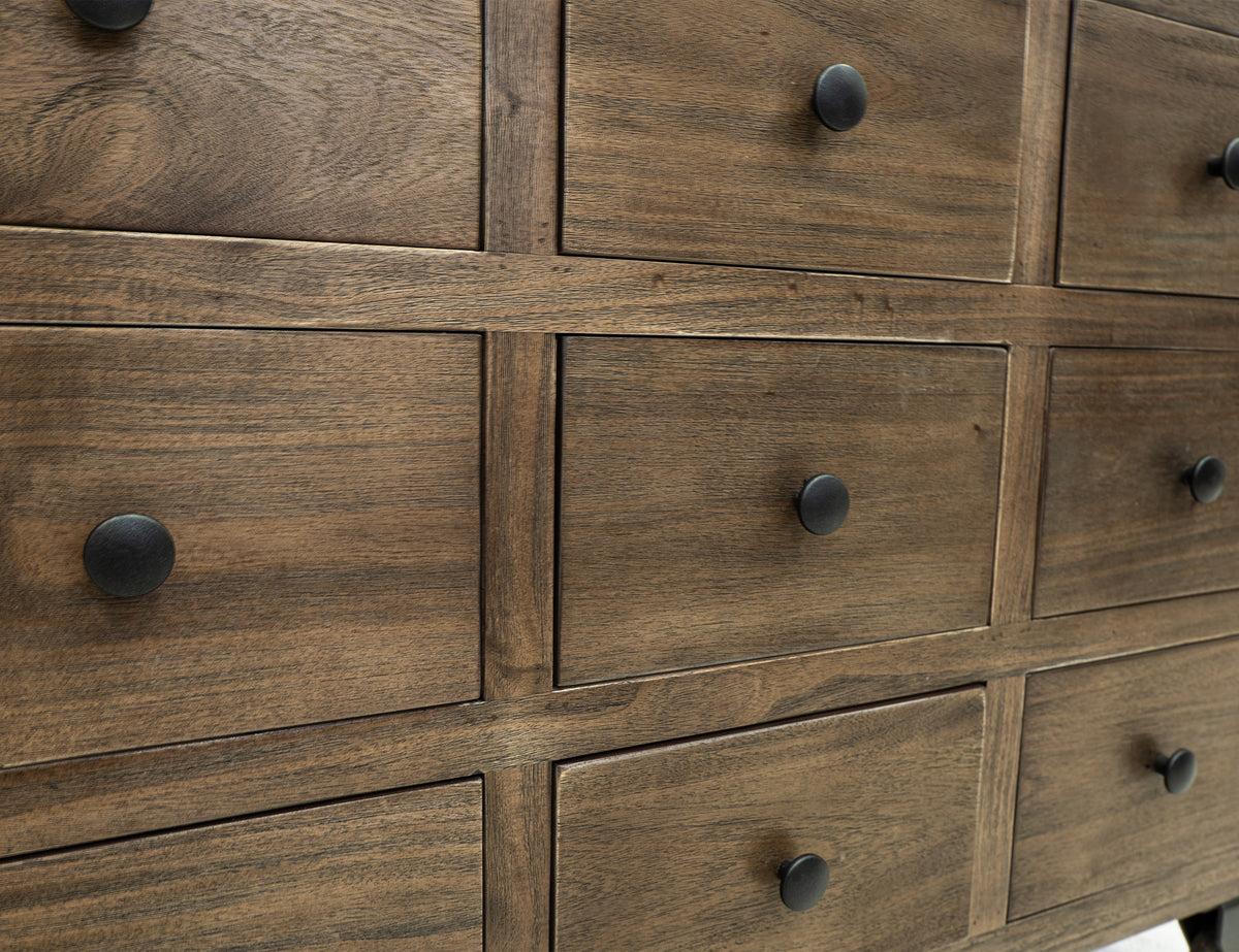 Oslo Console, Brown, 12 Drawer