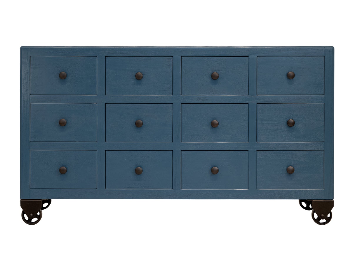 Oslo Console, Blue, 12 Drawer