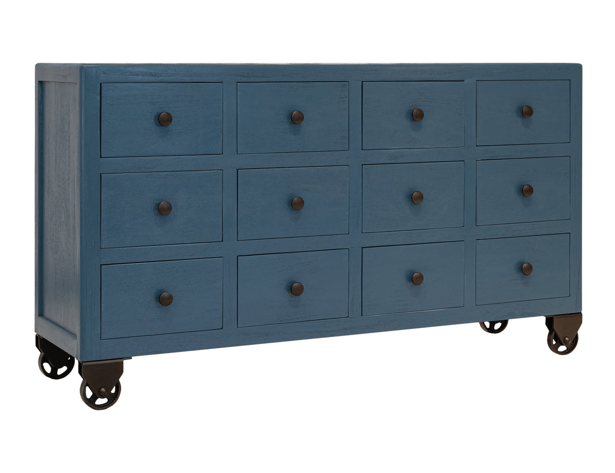 Oslo Console, Blue, 12 Drawer