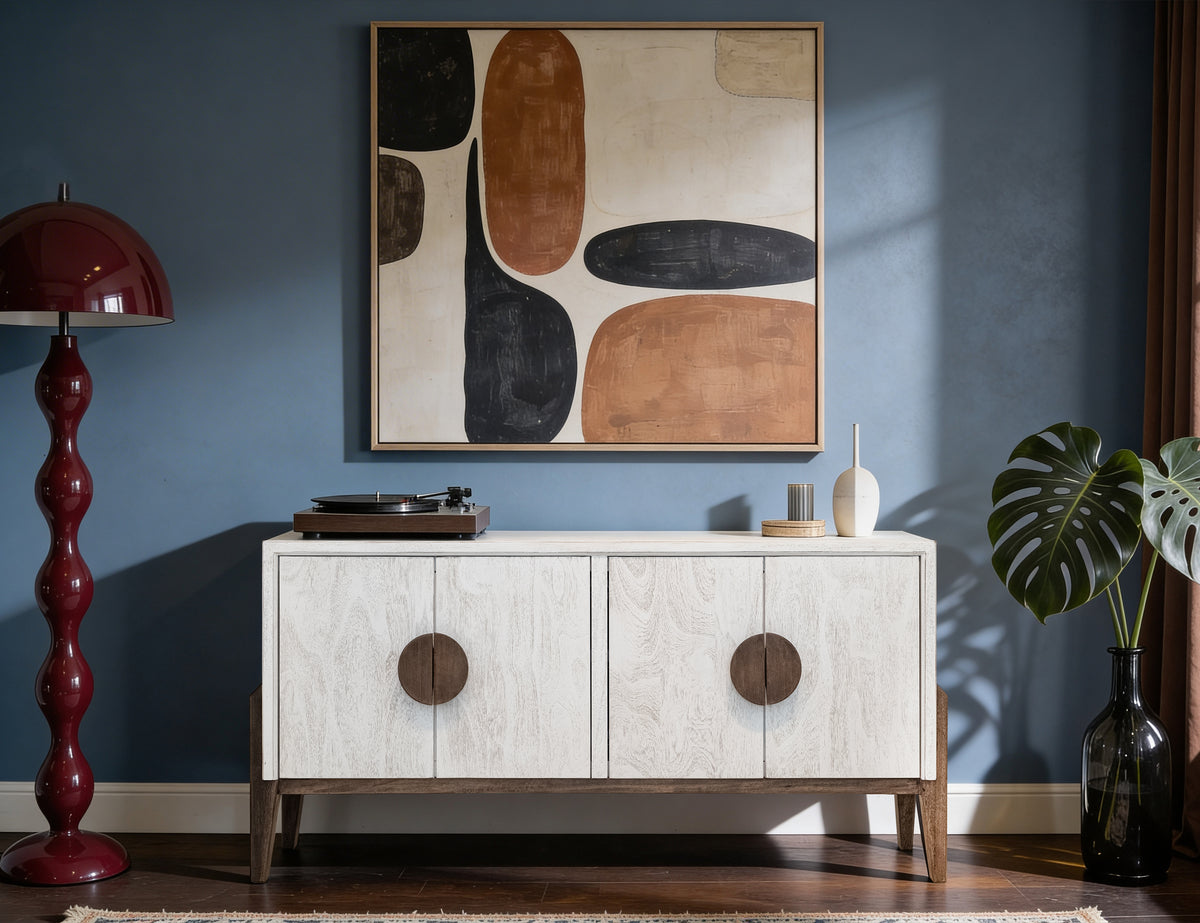 Moka White Console, 4 Door