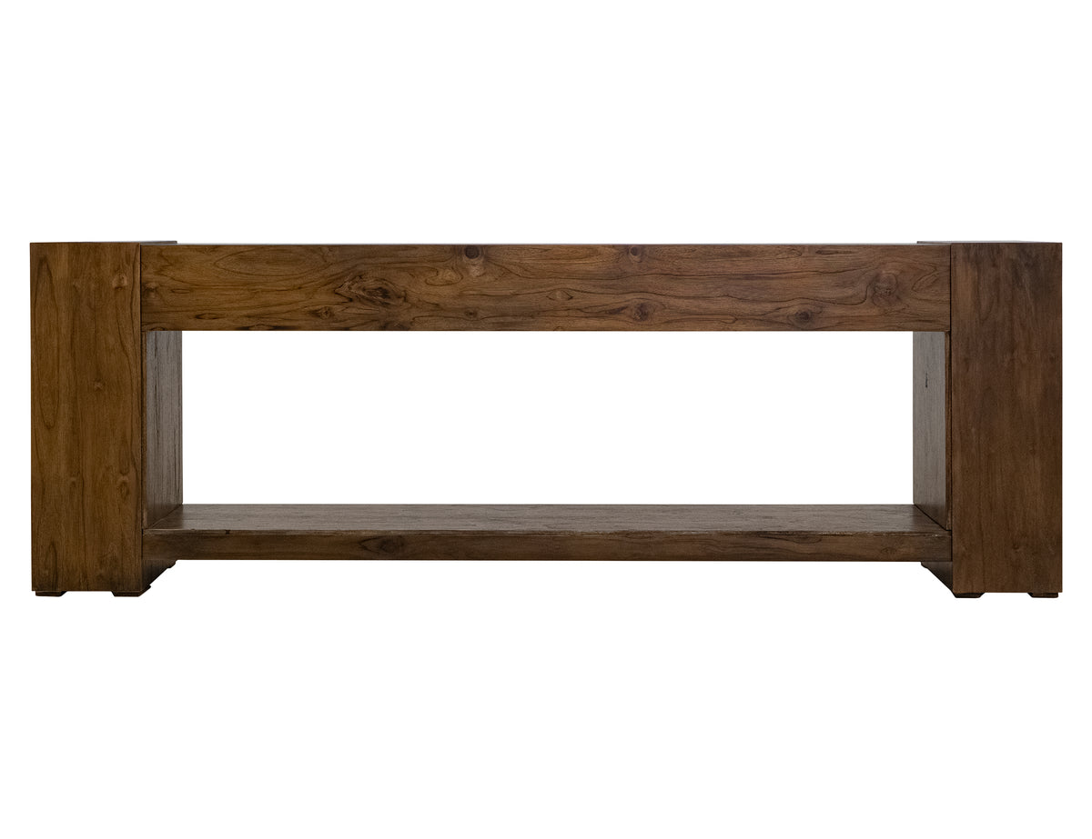 Natural Teca Console for Fire Place, Brown, Console 94" Electric Fireplace compatible