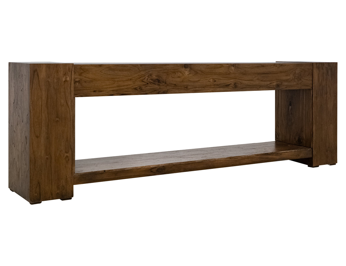 Natural Teca Console for Fire Place, Brown, Console 94" Electric Fireplace compatible