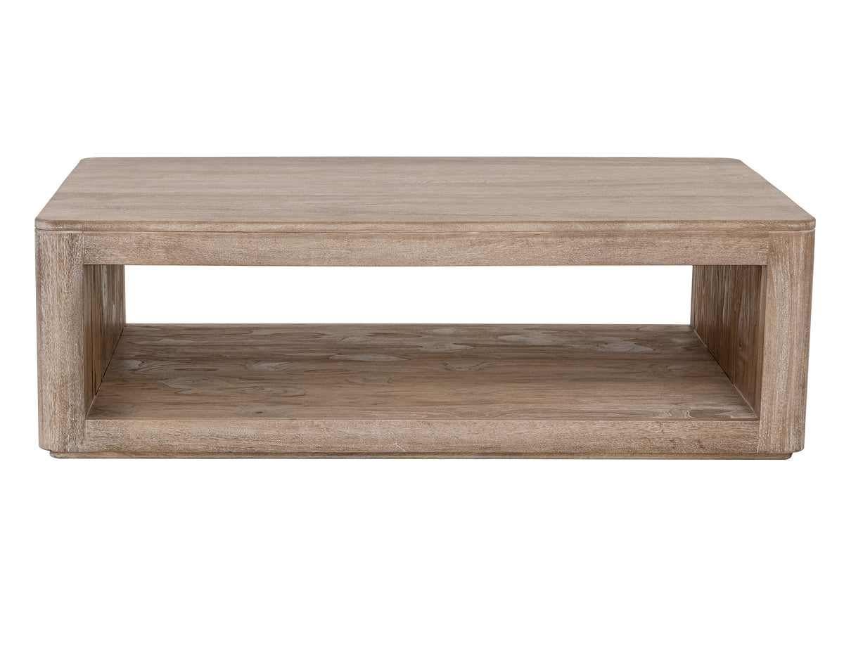 White Balam Cocktail Table, Ivory, 1 Shelf