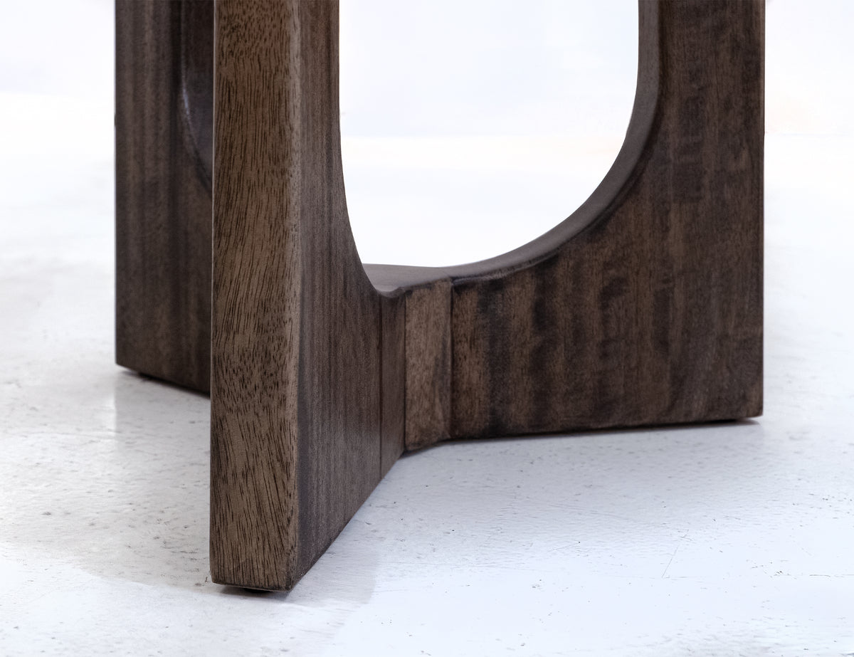 Zaphiro Chairside Table, Brown - Parota/Mango & Resin