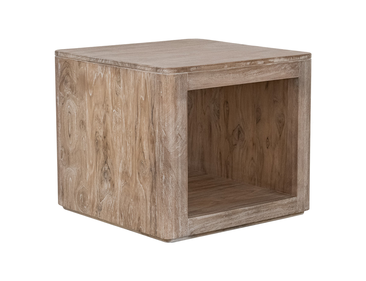 White Balam End Table, Ivory, 1 Shelf