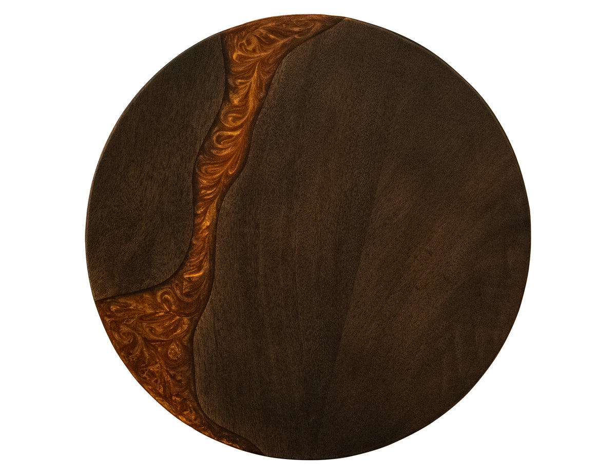 Raramuri Chairside Table, Black - Mango & Resin