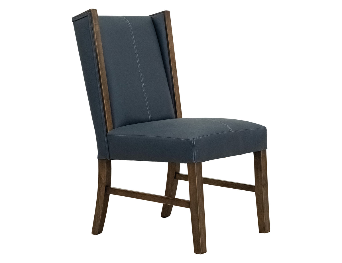 Forge Upholstered Chair, Blue, (100% Leather) - IFD5824CHUBL