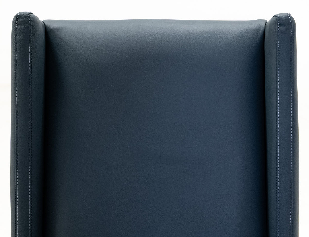 Forge Upholstered Chair, Blue, (100% Leather) - IFD5823CHUBL