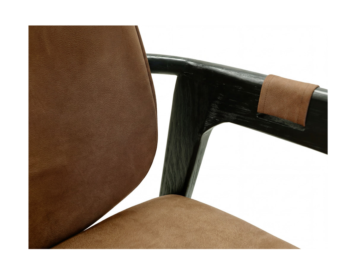 Forge Upholstered Chair, Brown, Poly Suede
