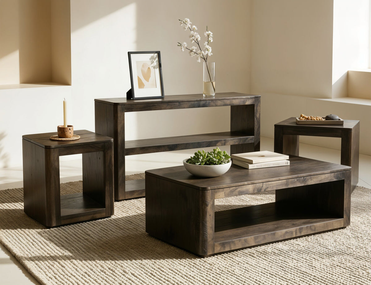 Black Balam Chairside Table, Black, 1 Shelf - IFD4423CST
