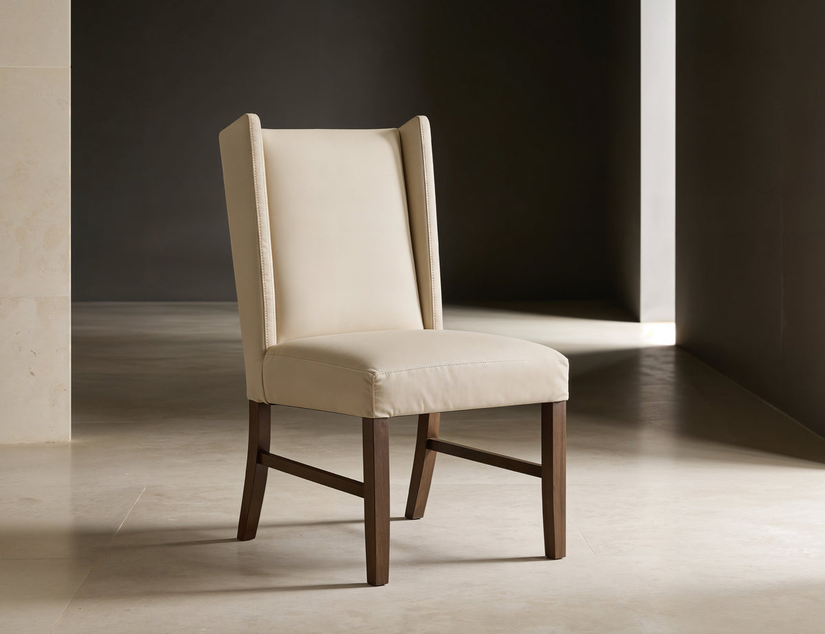 Forge Upholstered Chair, Ivory, (100% Leather) - IFD5823CHUBG