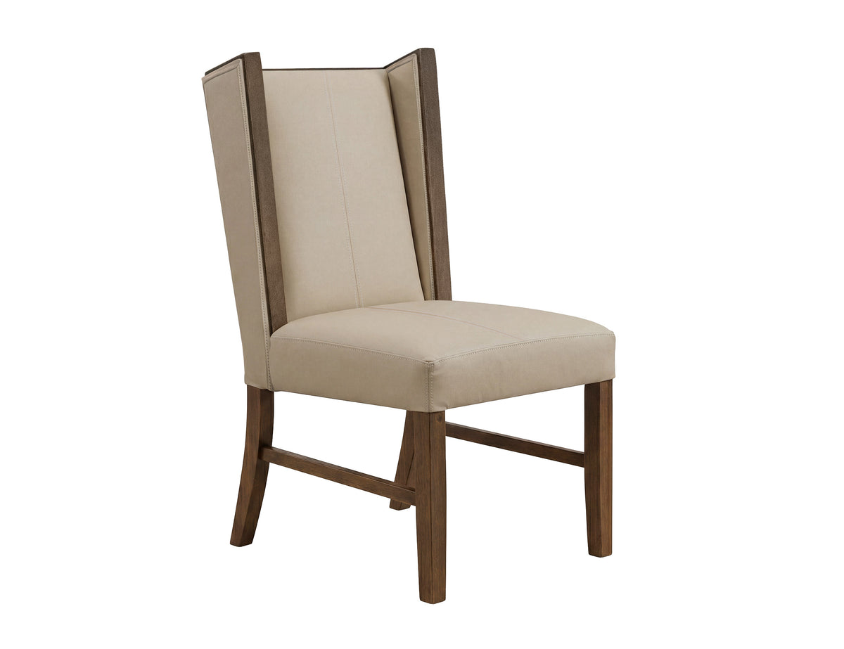 Silver Upholstered Chair, Ivory, (100% Leather) - Melina & Leather