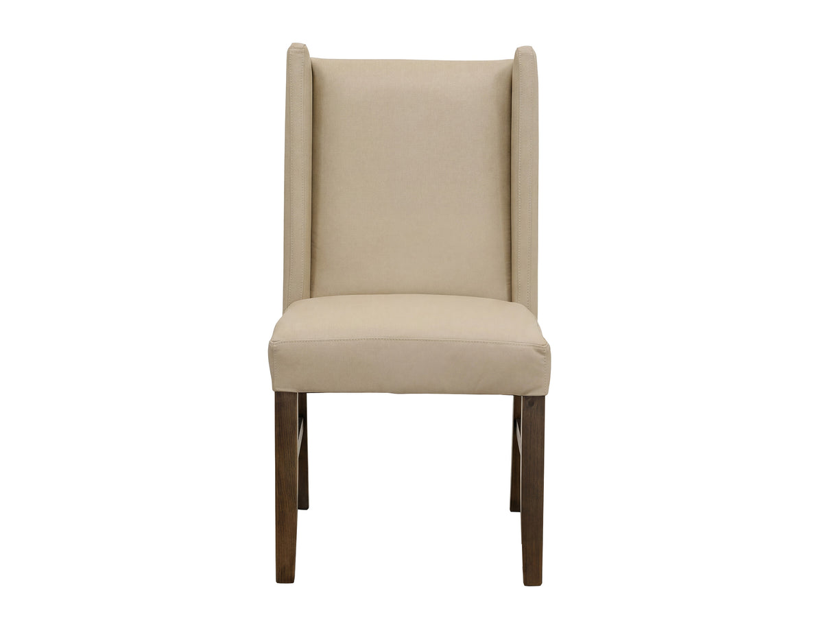 Silver Upholstered Chair, Ivory, (100% Leather) - Melina & Fabric