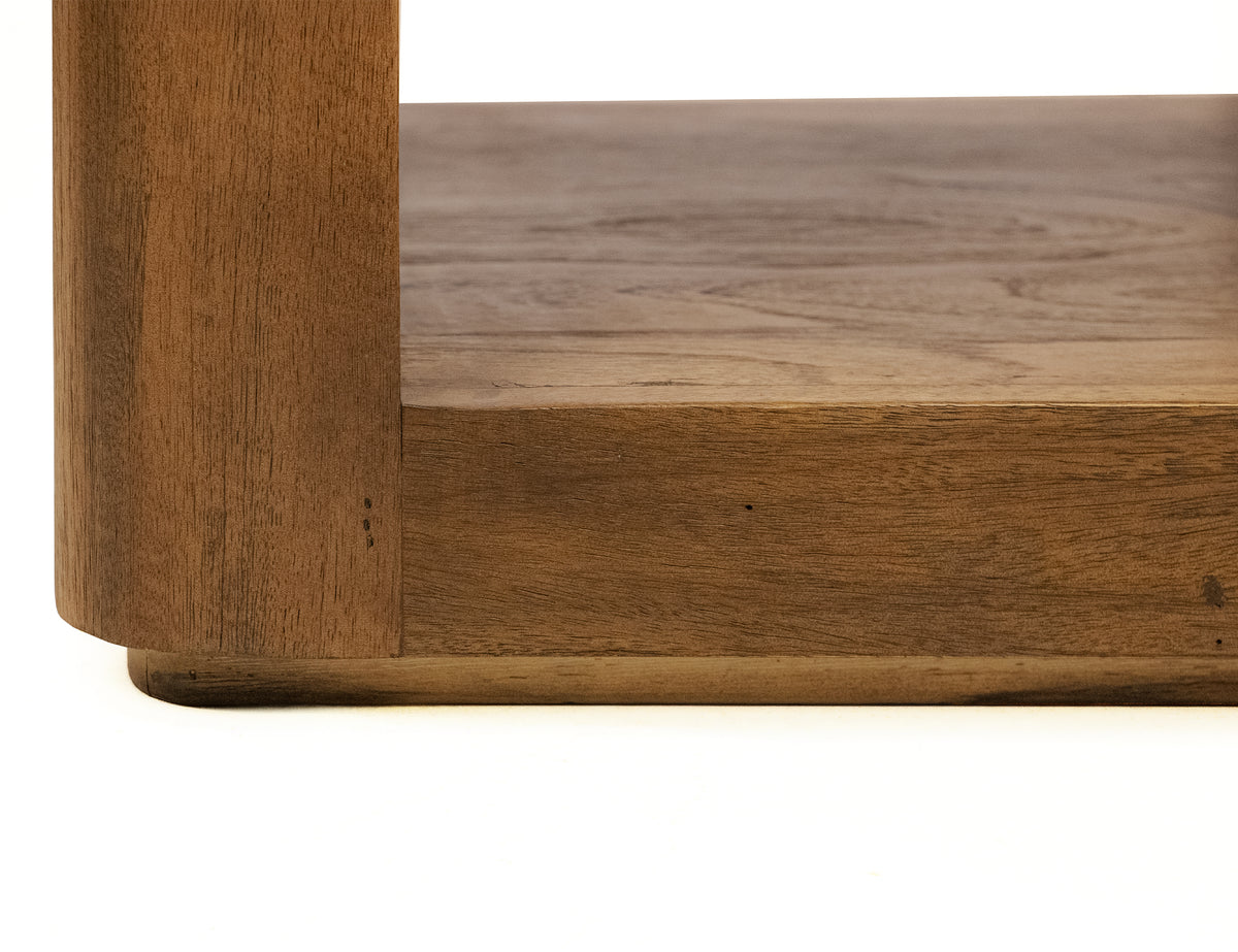 Balam Sofa Table, Brown, 2 Shelf