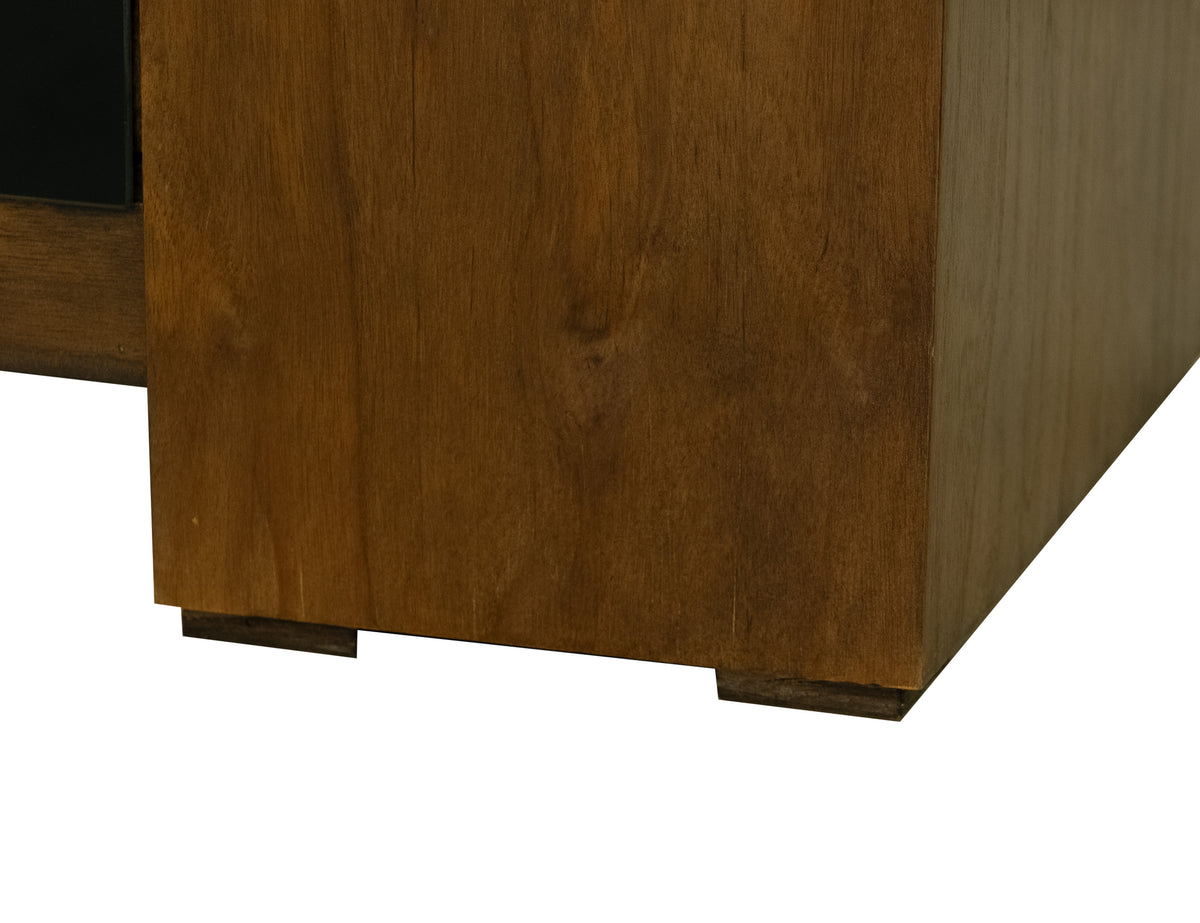 Natural Teca Console for Fire Place, Brown, Console 94" Electric Fireplace compatible