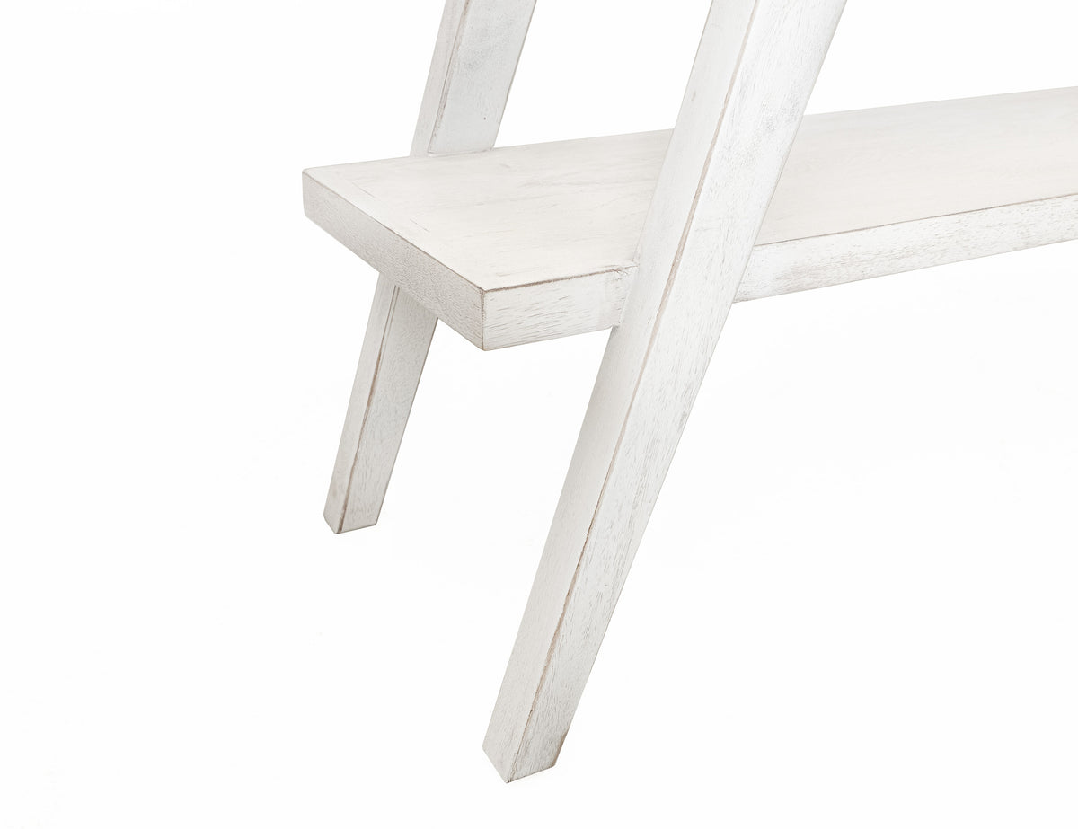 Moka White Bookcase, 4 Shelves, X-Shaped Étagère Bookcase Moka White