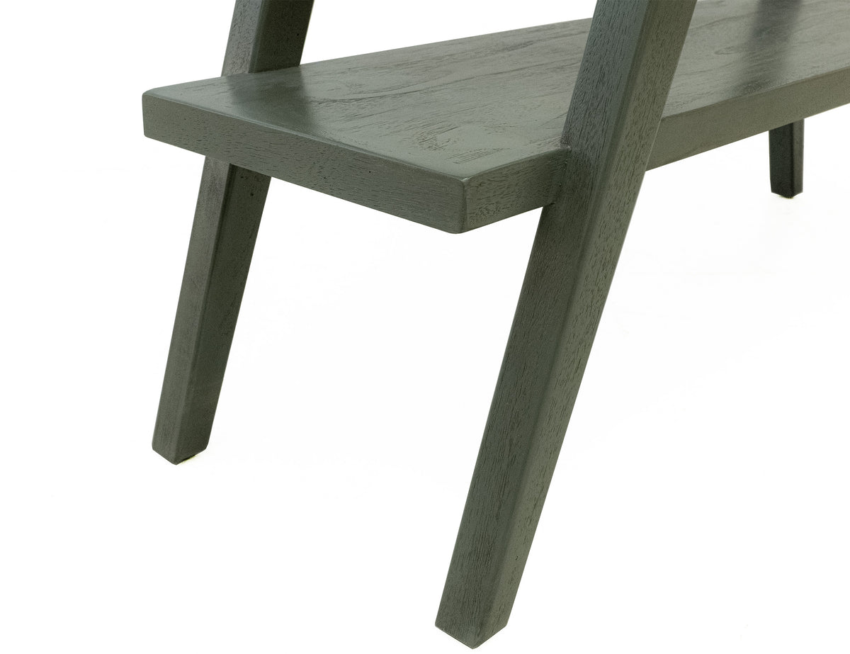 Moka Bookcase, Green, 4 Shelves, X-Shaped Étagère