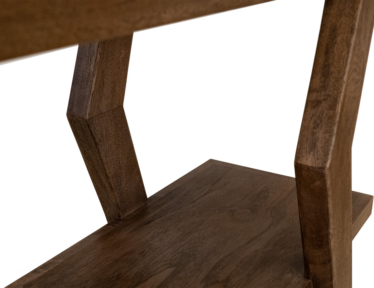Moka Bookcase, Brown, 4 Shelves, X-Shaped Étagère