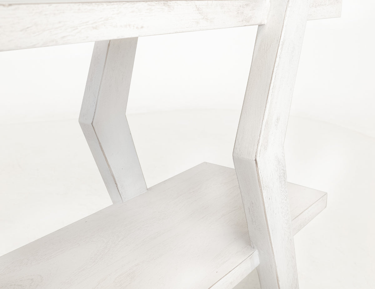 Moka White Bookcase, 4 Shelves, X-Shaped Étagère Bookcase Moka White