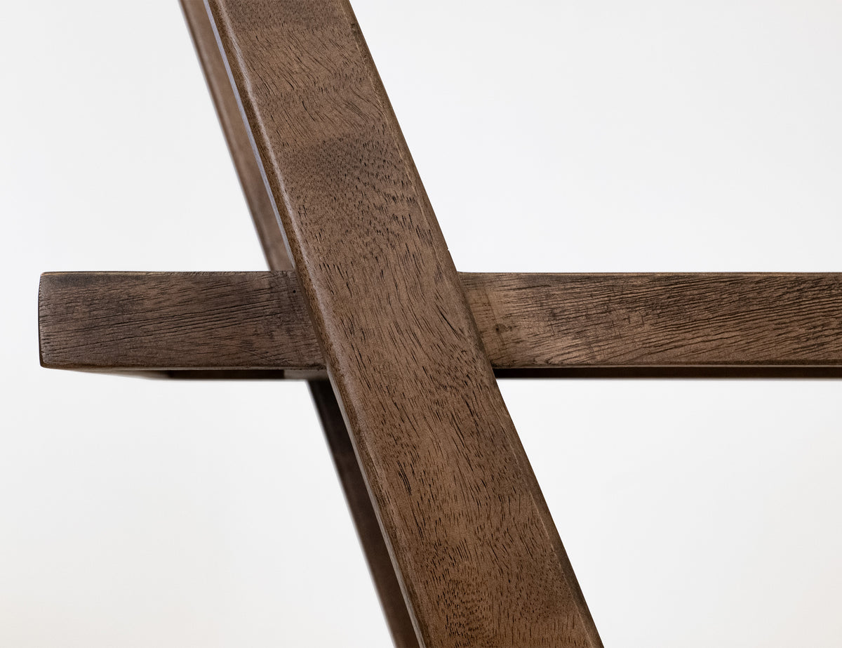 Moka Bookcase, Brown, 4 Shelves, X-Shaped Étagère