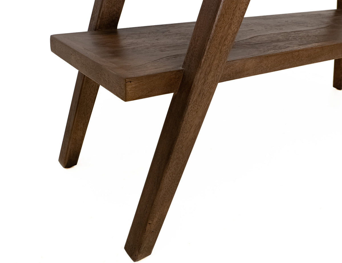 Moka Bookcase, Brown, 4 Shelves, X-Shaped Étagère