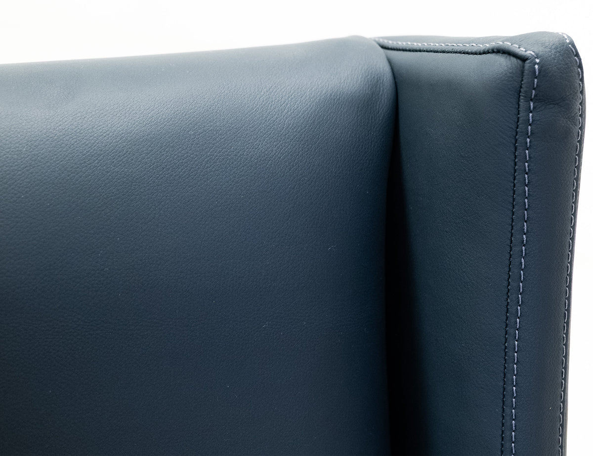 Forge Upholstered Chair, Blue, (100% Leather) - IFD5823CHUBL