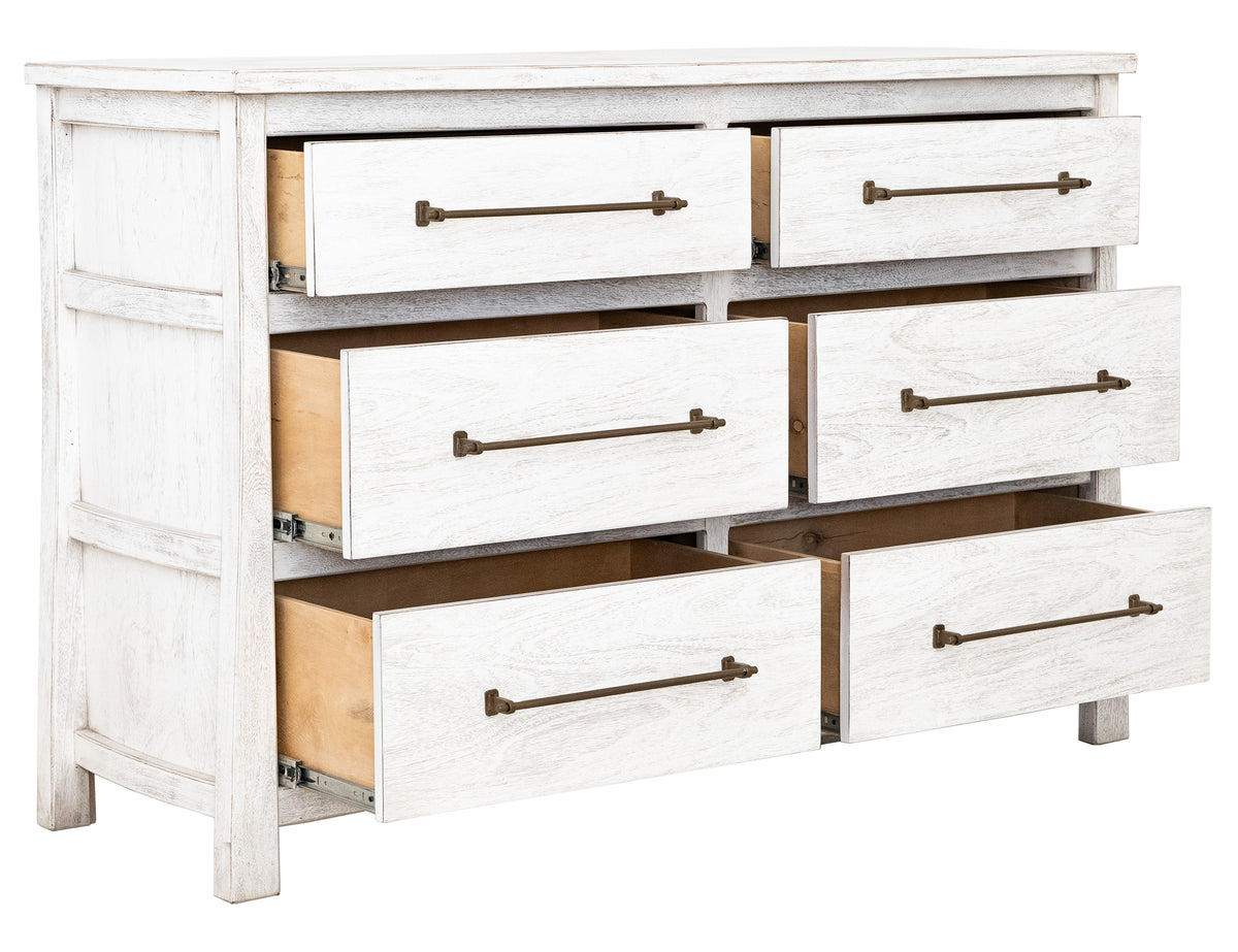 White Roots Dresser, 6 Drawer