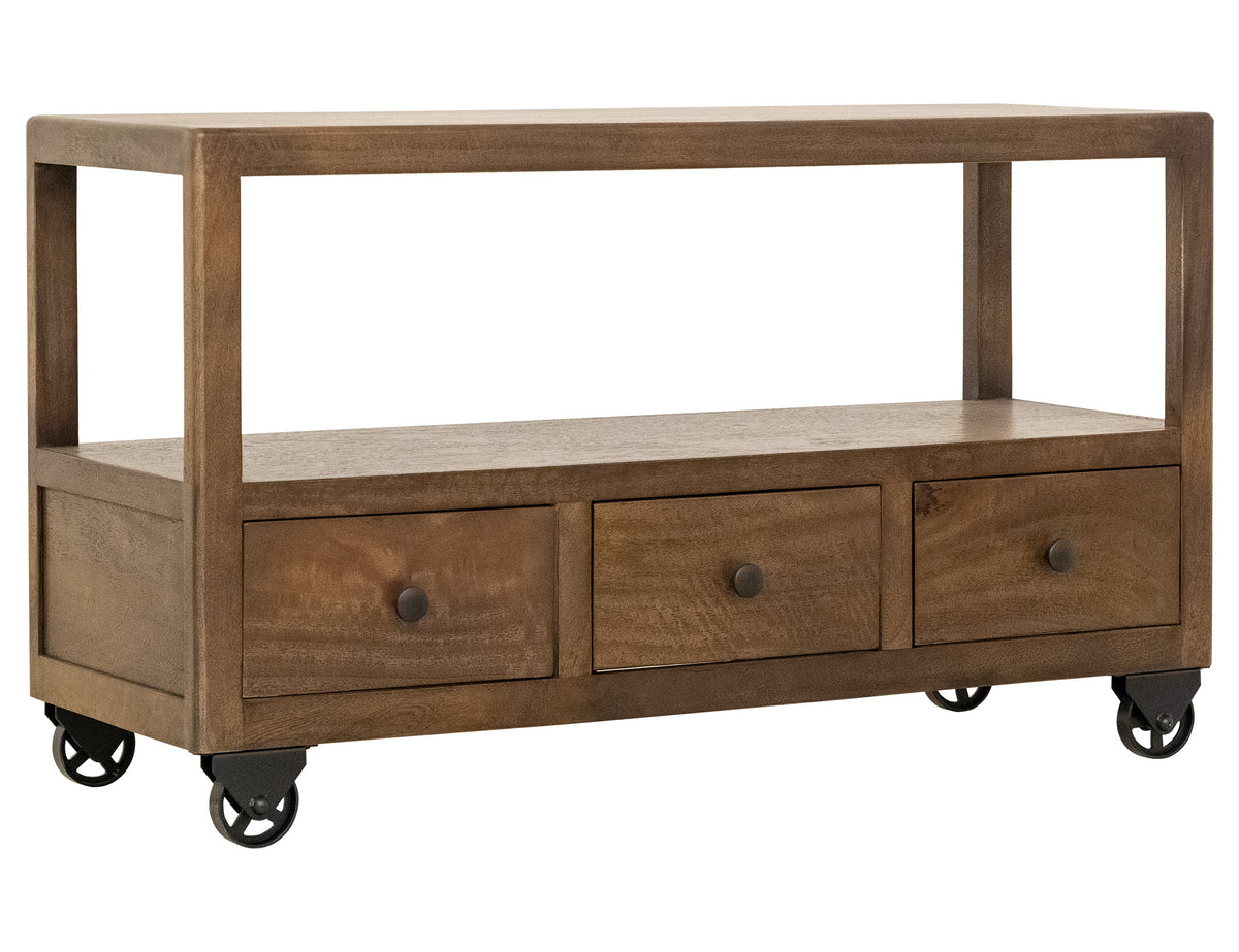 Oslo Sofa Table, Brown, 3 Drawer , Sofa Table , 1 Shelf