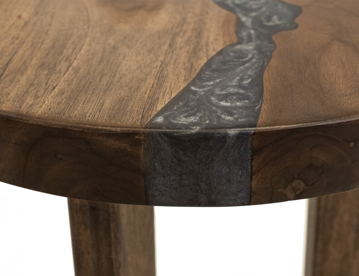 Silver End Table, Brown