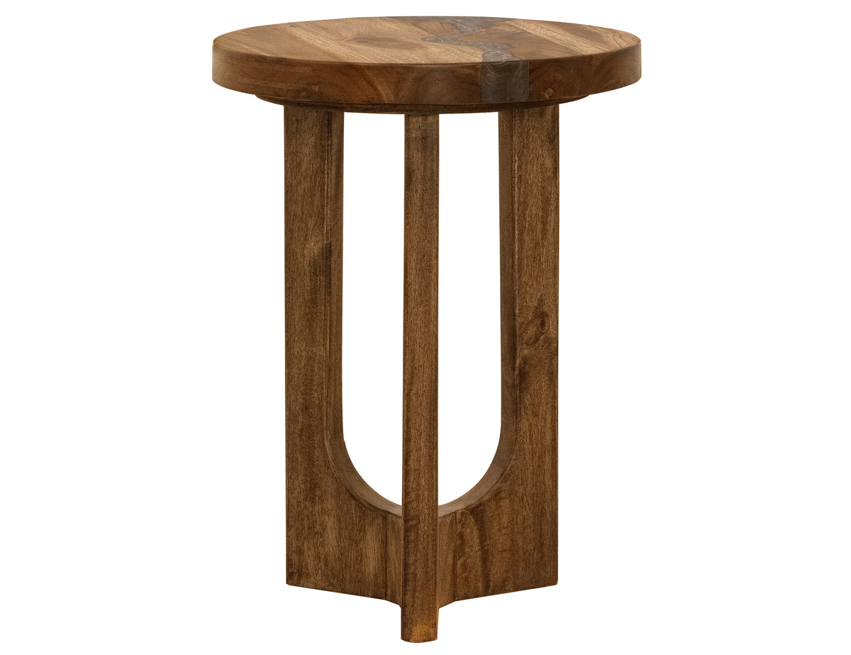 Silver Chairside Table, Brown