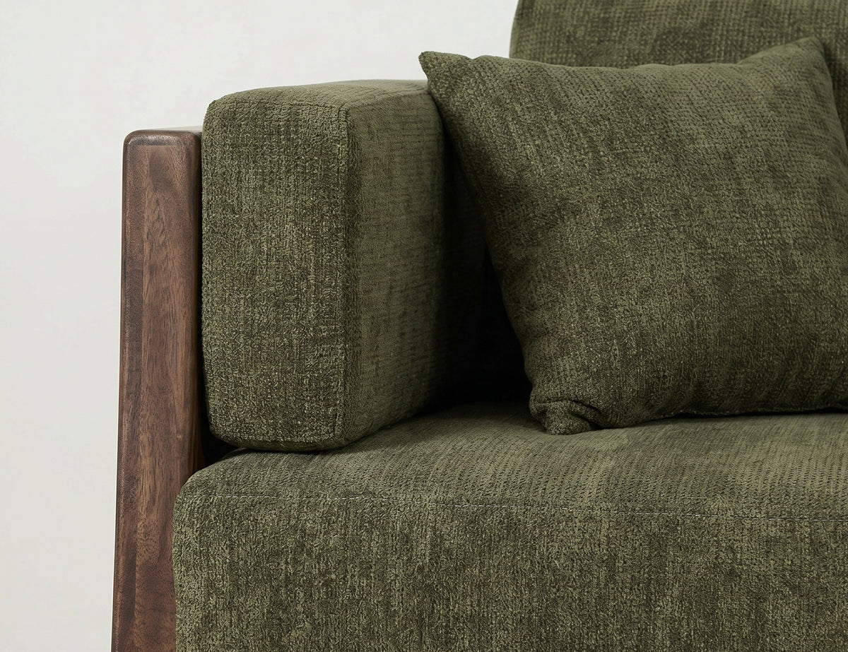 Roots Loveseat, Wooden Frame, Upholstered - IUP673-LOV-111