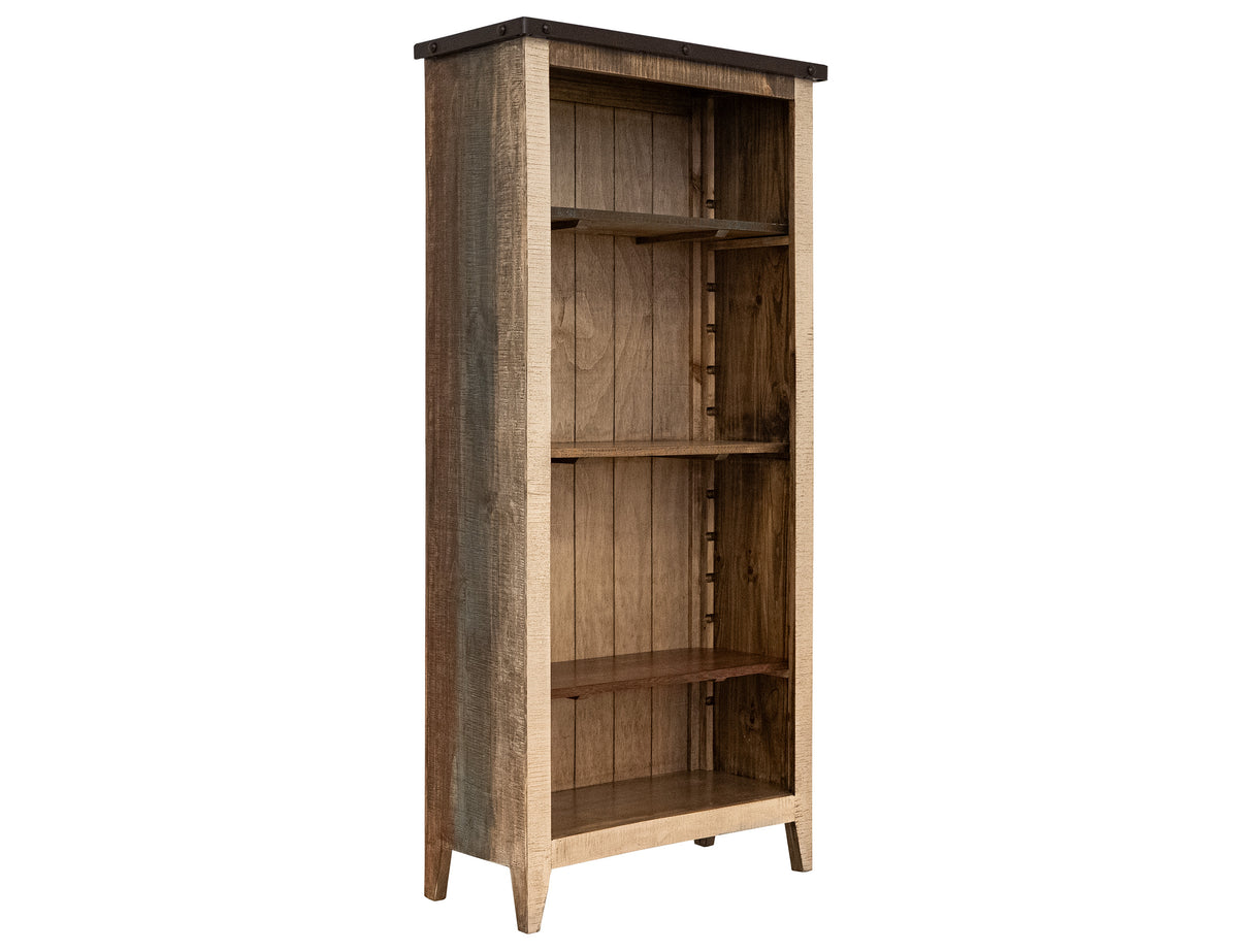 Antique Multicolor Bookcase, Multicolor, 12 Different Positions Available for Shelves (1 Middle Fixed Shelf + 2)