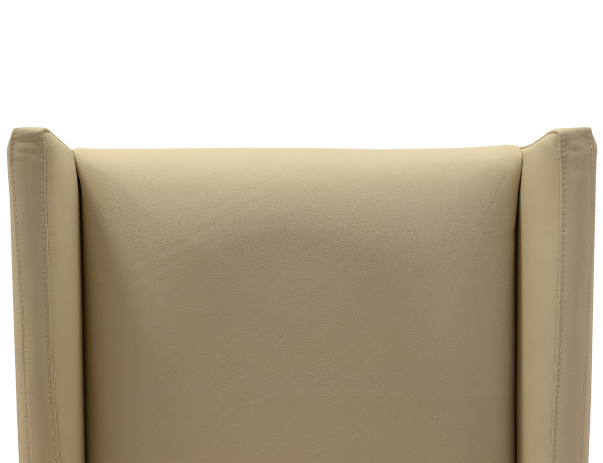 Silver Upholstered Chair, Ivory, (100% Leather) - Melina & Fabric