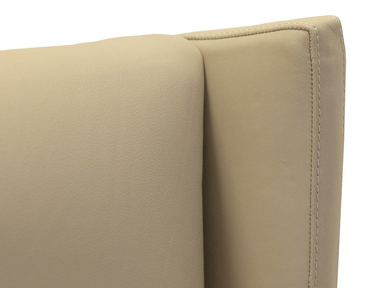 Silver Upholstered Chair, Ivory, (100% Leather) - Melina & Fabric