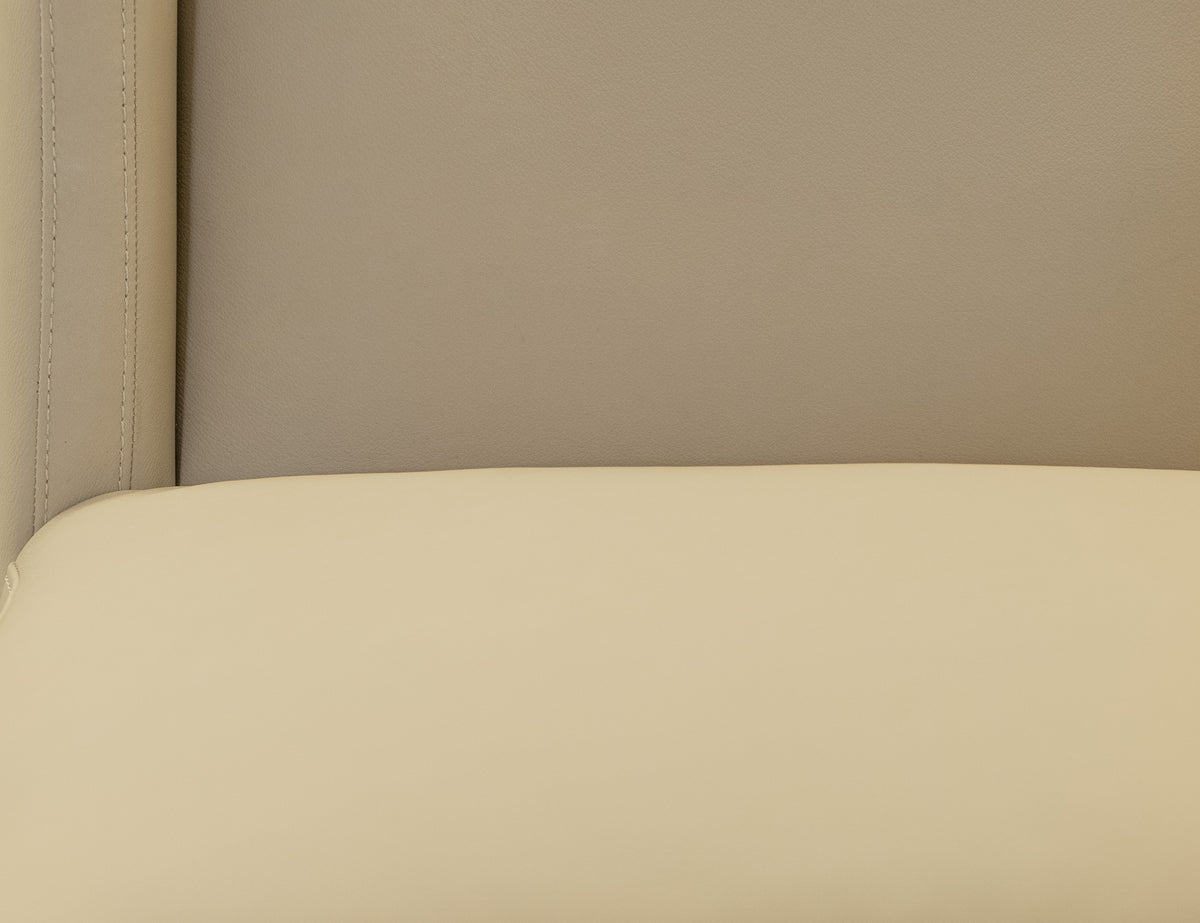 Silver Upholstered Chair, Ivory, (100% Leather) - Melina & Fabric