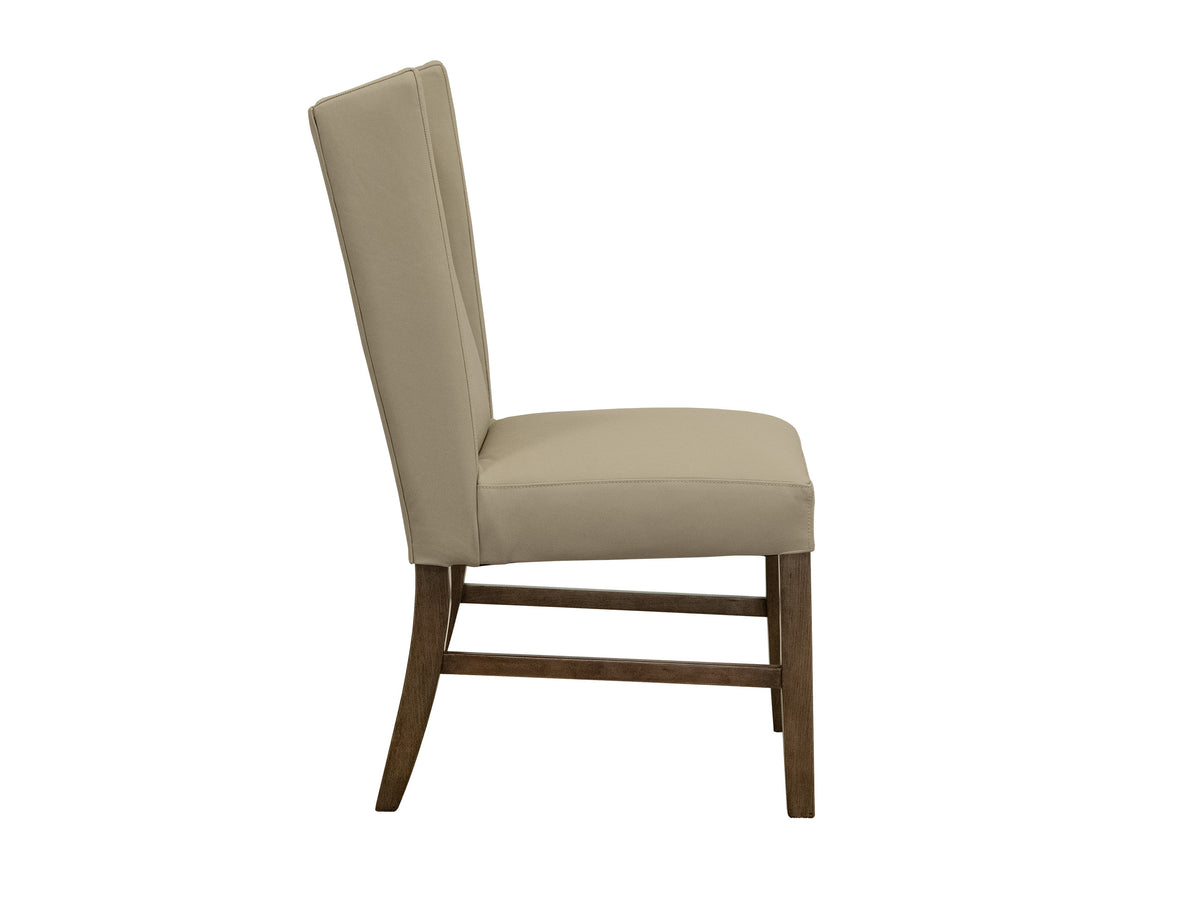 Silver Upholstered Chair, Ivory, (100% Leather) - Melina & Fabric