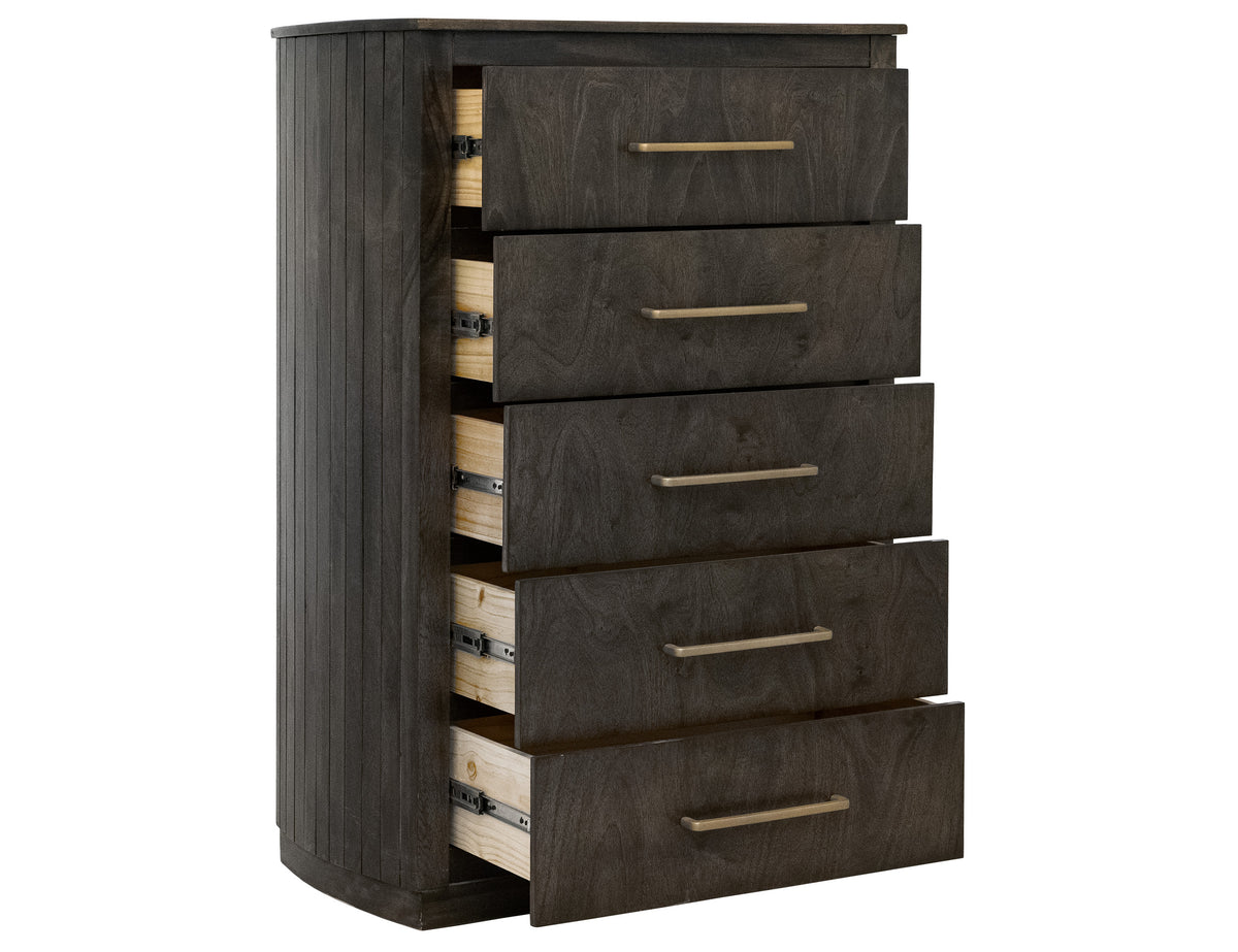 Dark Mezquite Chest, Black, 5 Drawer - IFD6632CHT