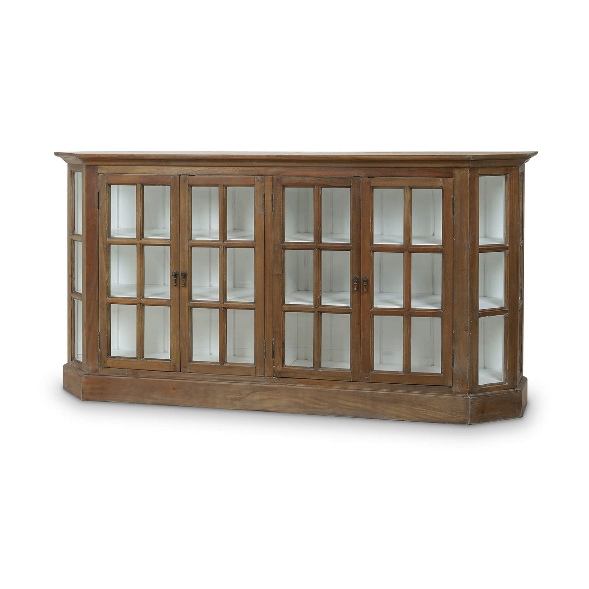 Cape Cod Narrow Media Console in Straw Wash w/ Architectural White Interior